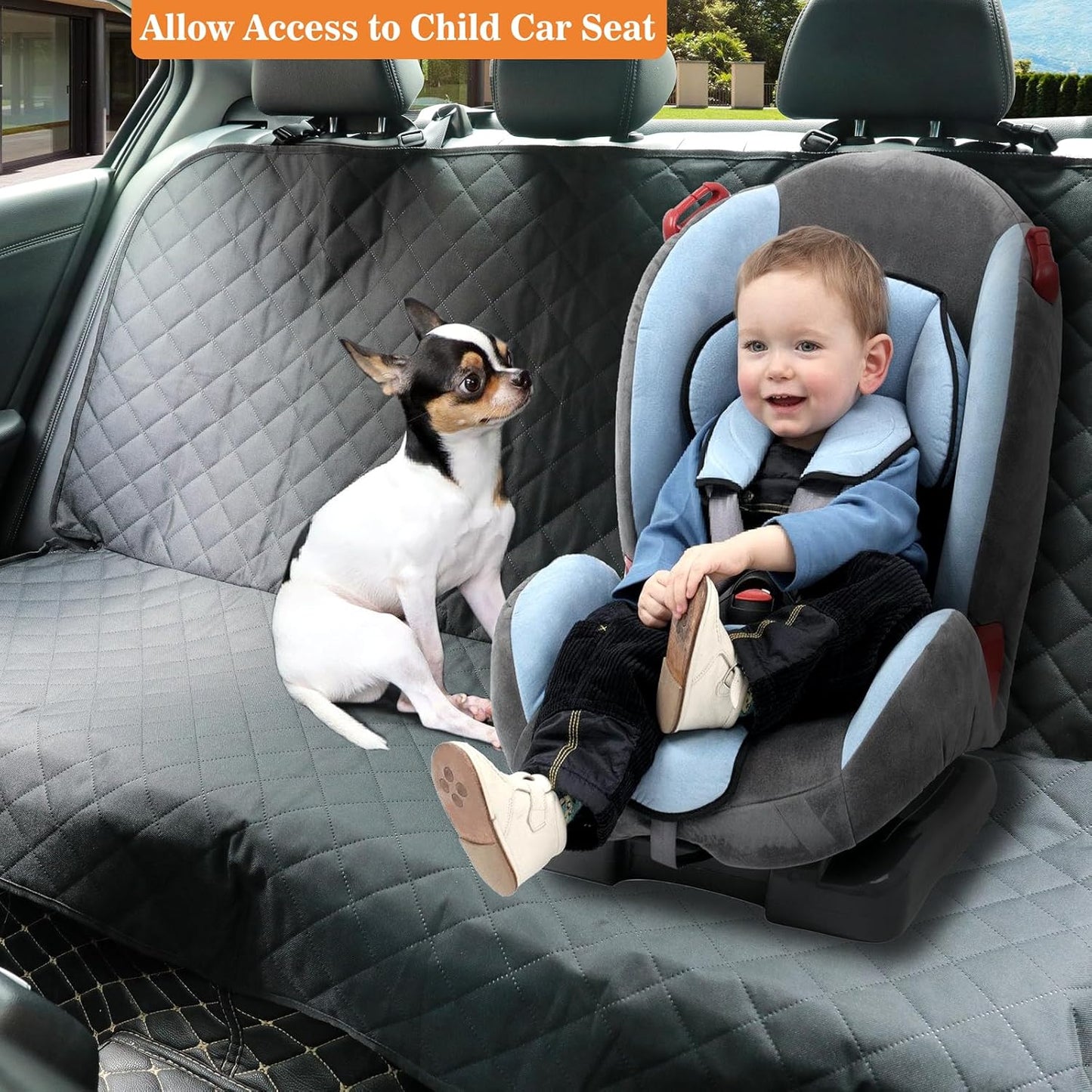Dog Car Seat Cover for Back Seat, Nonslip Pet Car Seat