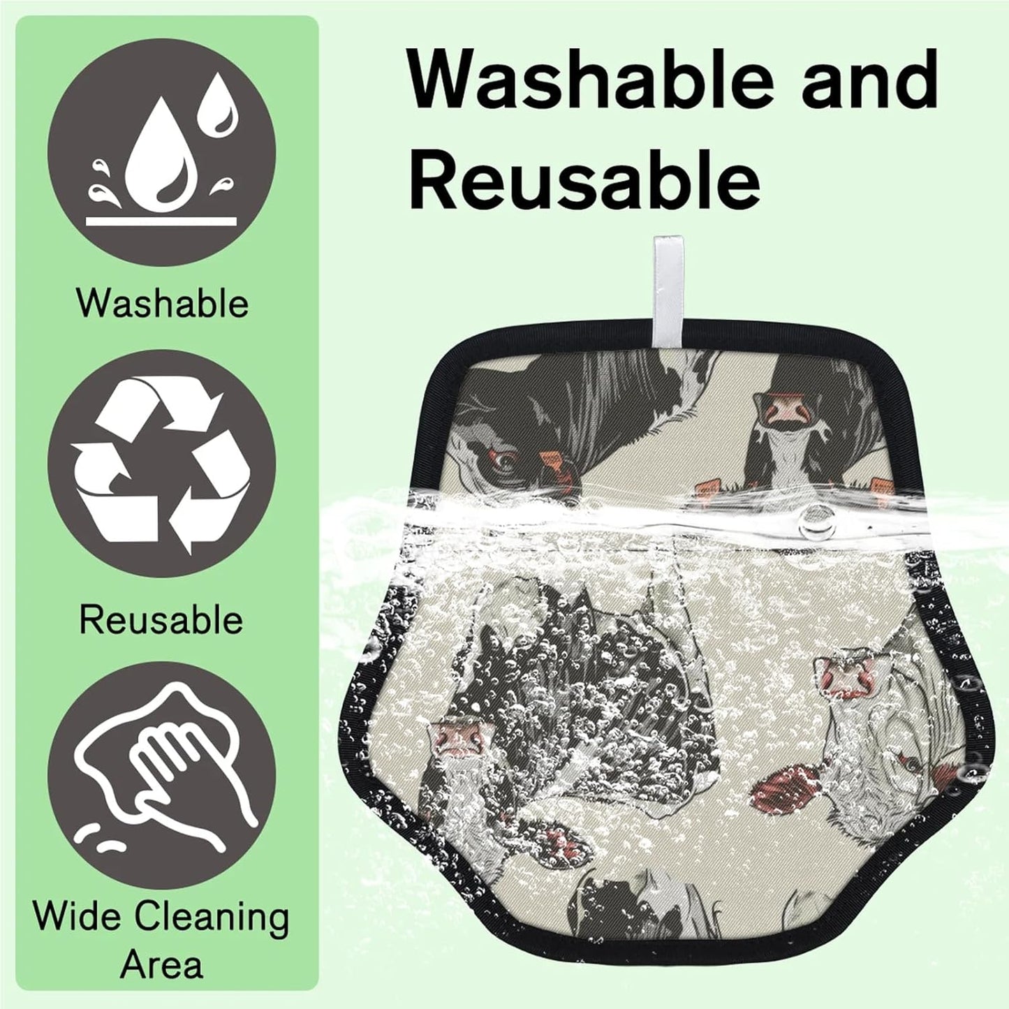 Cow Pattern Print 2Pcs Electrostatic Reusable Pet Hair