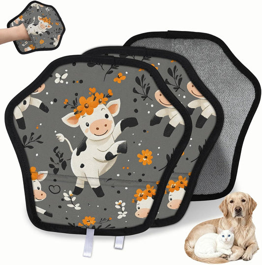 Lovely Cow 2Pcs Electrostatic Reusable Pet Hair Removal