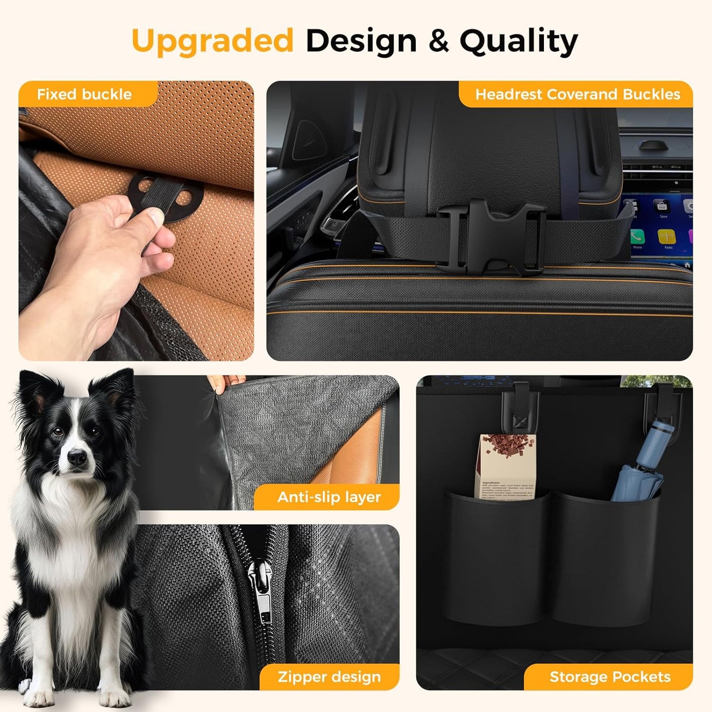 Dog Car Seat Cover for Back Seat, Nonslip Seat Cover