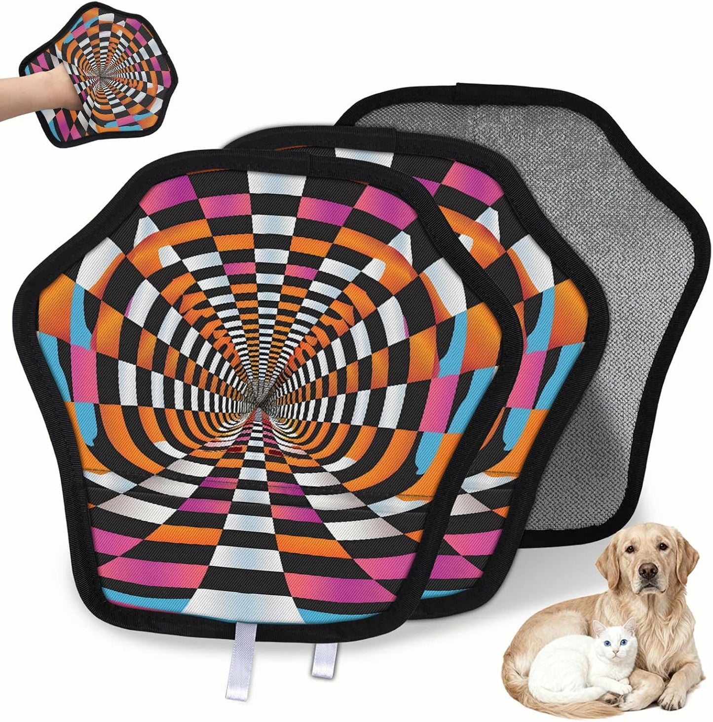Pet Hair Removal Glove for Dogs Cats Reusable Washable Set