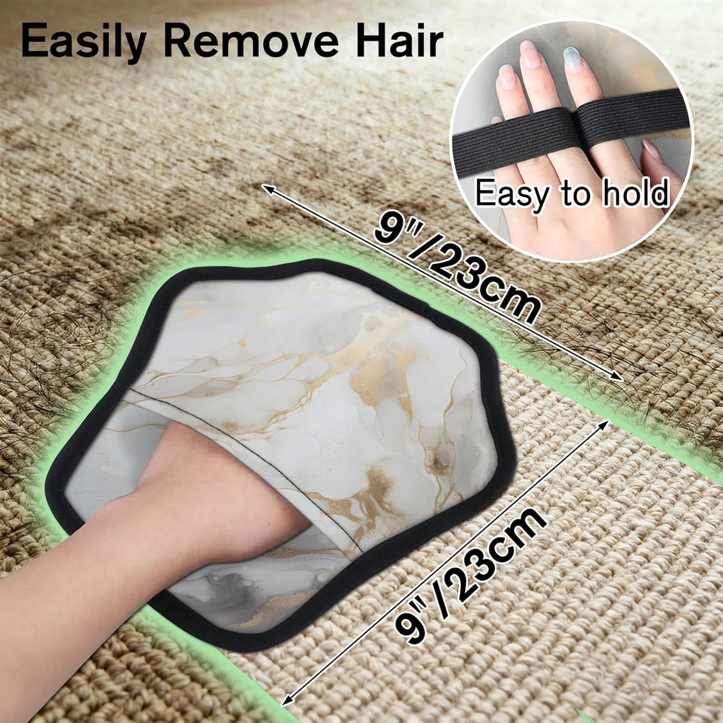 White Gold Marble 2Pcs Electrostatic Reusable Pet Hair