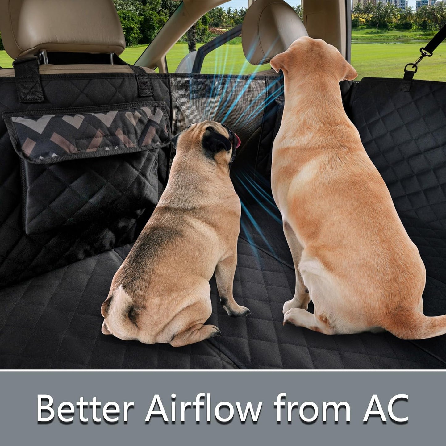 Back Seat Extender, Car Seat Cover for Dogs with Hard