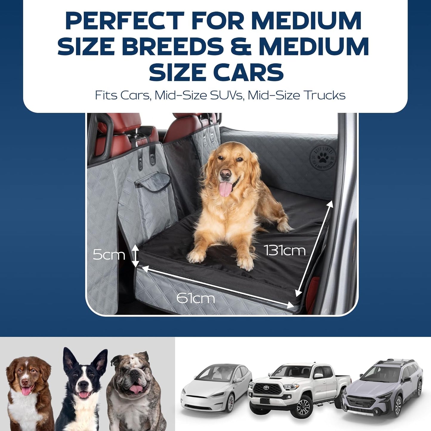 Dog Bed for Car Back Seat, Medium Black – As Seen on Shark