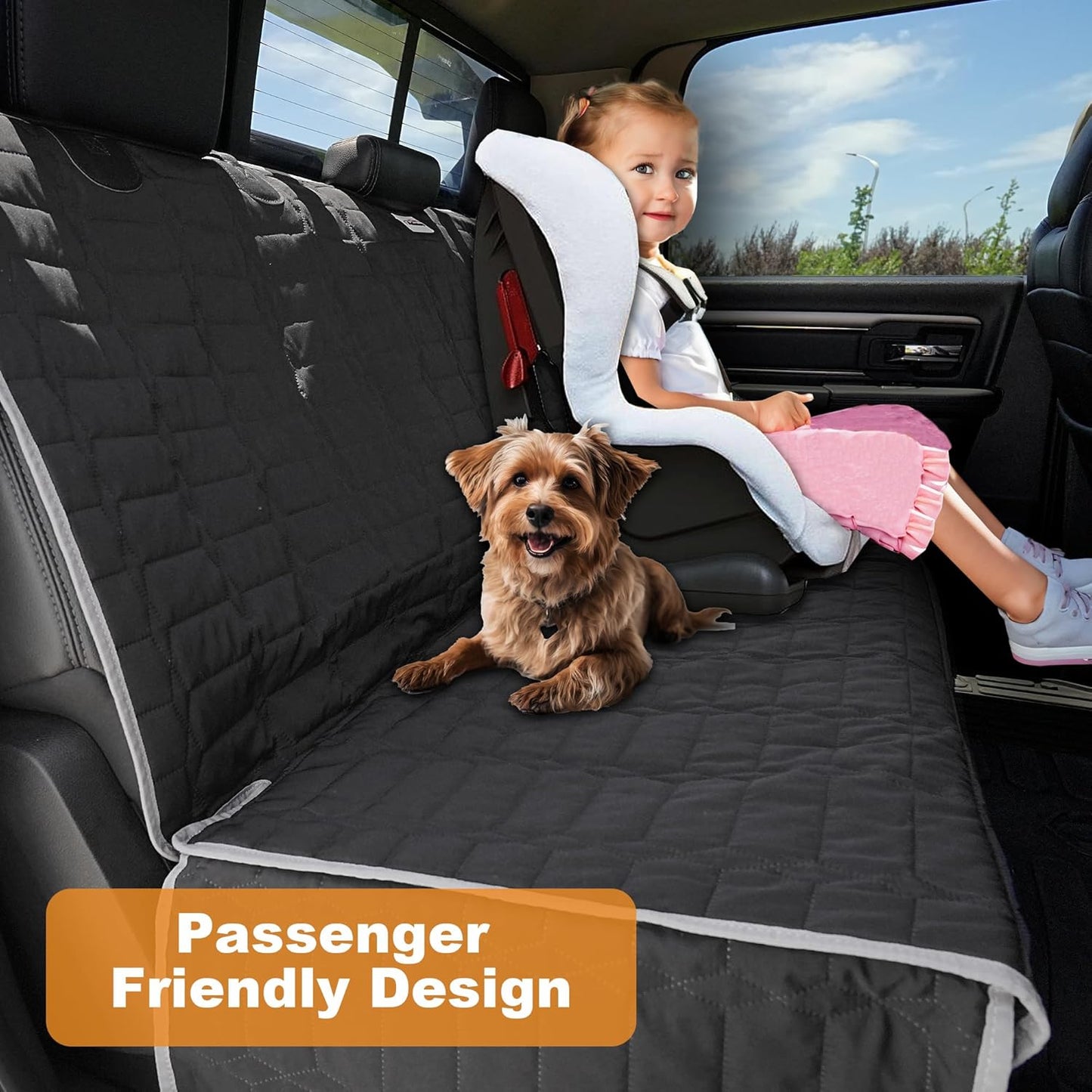 Dog Car Seat Cover for Back Seat,Washable Bench Seat Cover