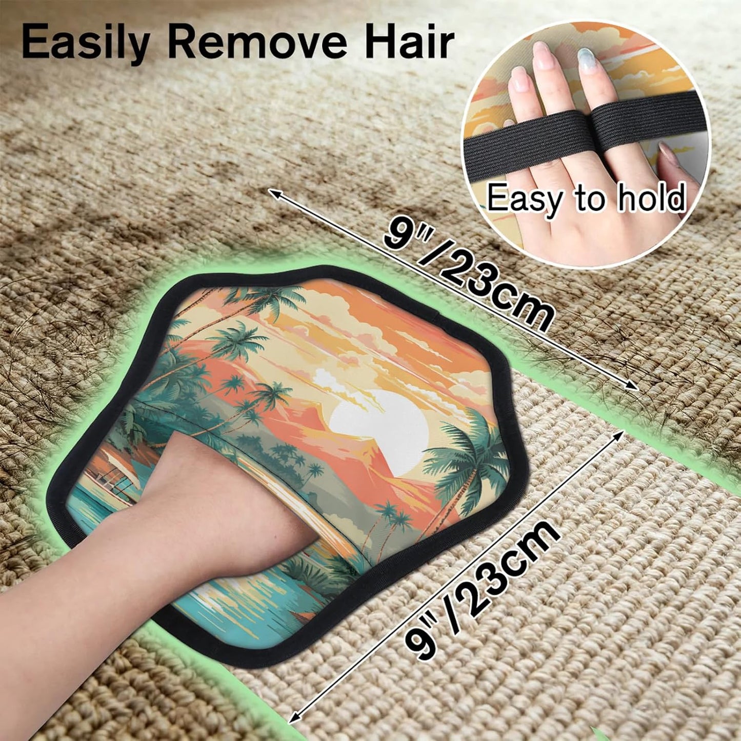 Beach Theme 2Pcs Electrostatic Reusable Pet Hair Removal