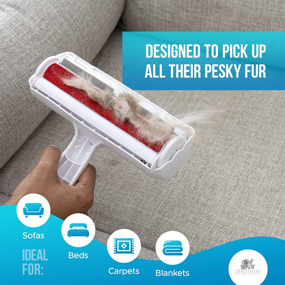 Couch Pet Hair Removal Tool and Roller - Reusable
