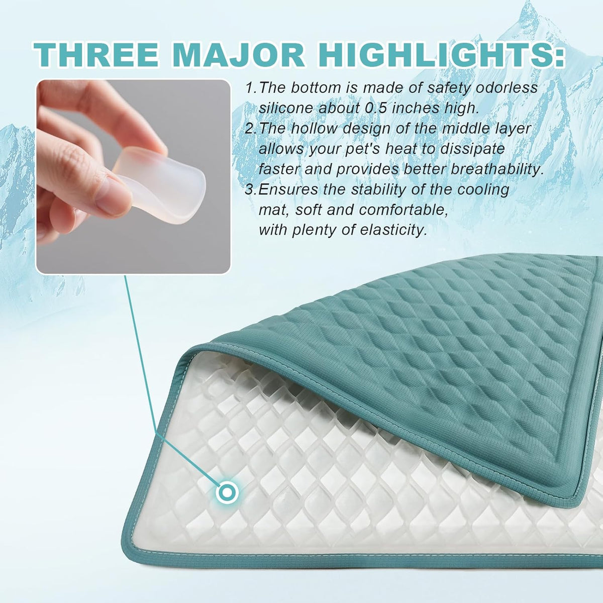 Newly Upgraded Dog Cooling Mat 34x23 in,Ice Breathable
