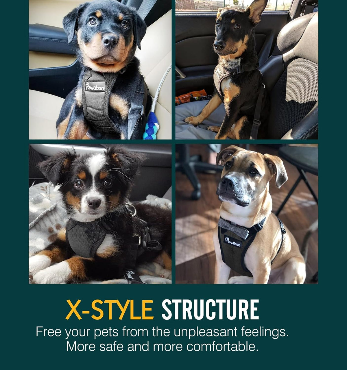 Breathable Dog Seat Belt Harness for Car, Adjustable Dog
