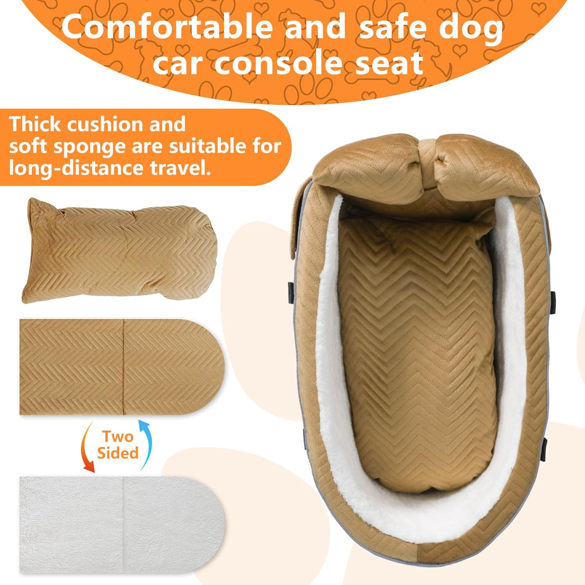 Dog Car Seat for Small Dogs Adjustable Portable Center