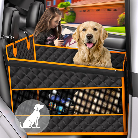 Dog Car Seat for Large Dogs, Foldable Pet Car Seat with