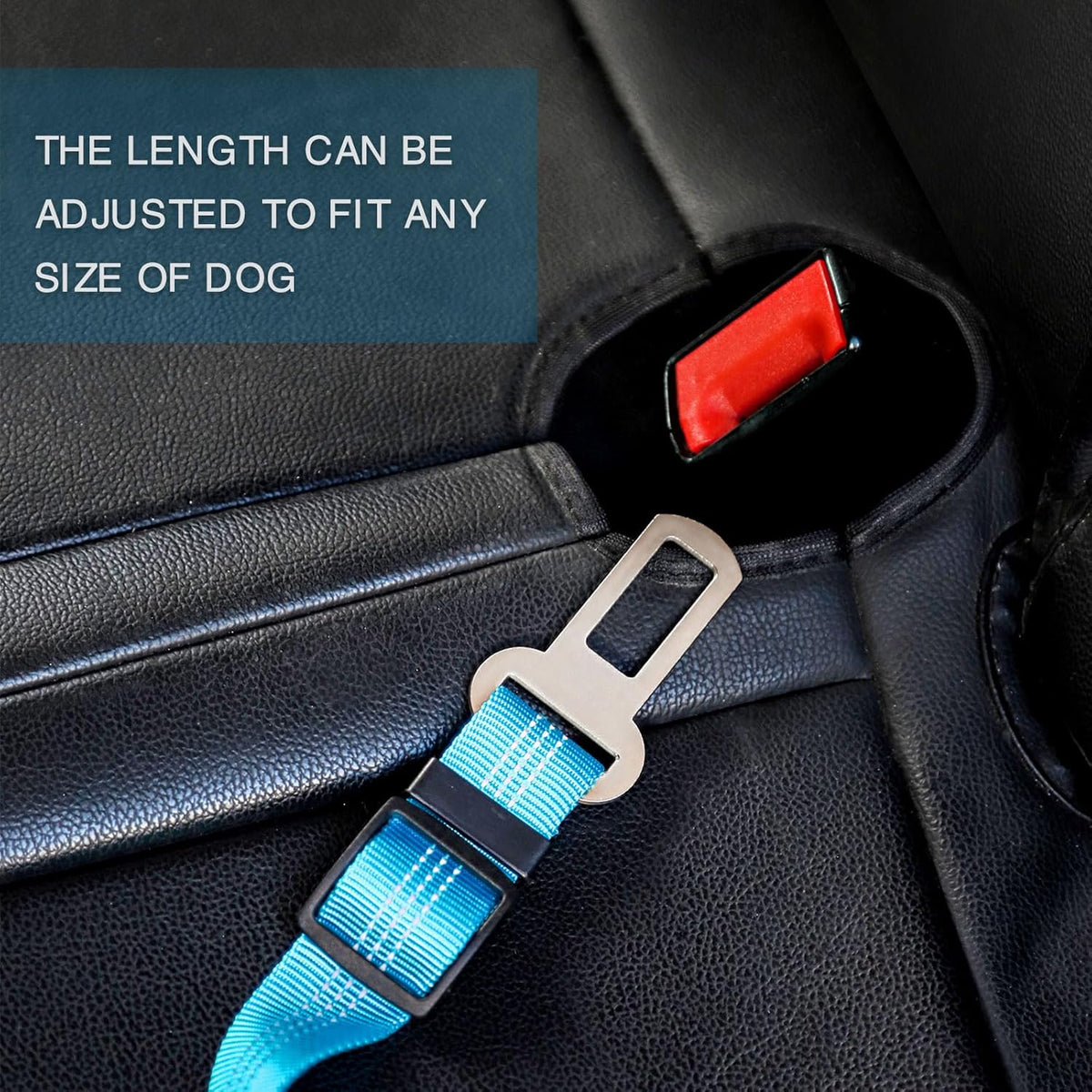 Dog Seat Belt for Car with Elastic Bungee Leash, Car Leash