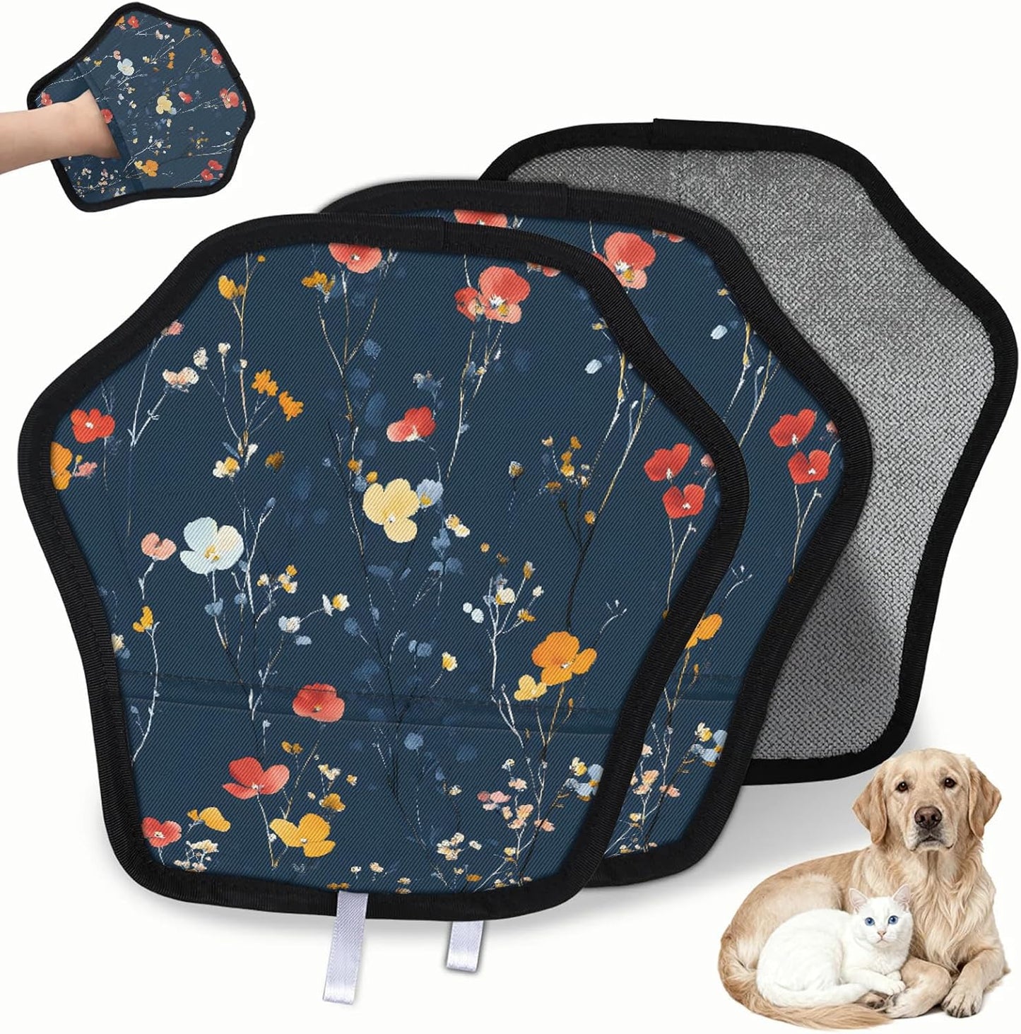 Pet Hair Removal Glove for Dogs Cats Reusable Washable Set
