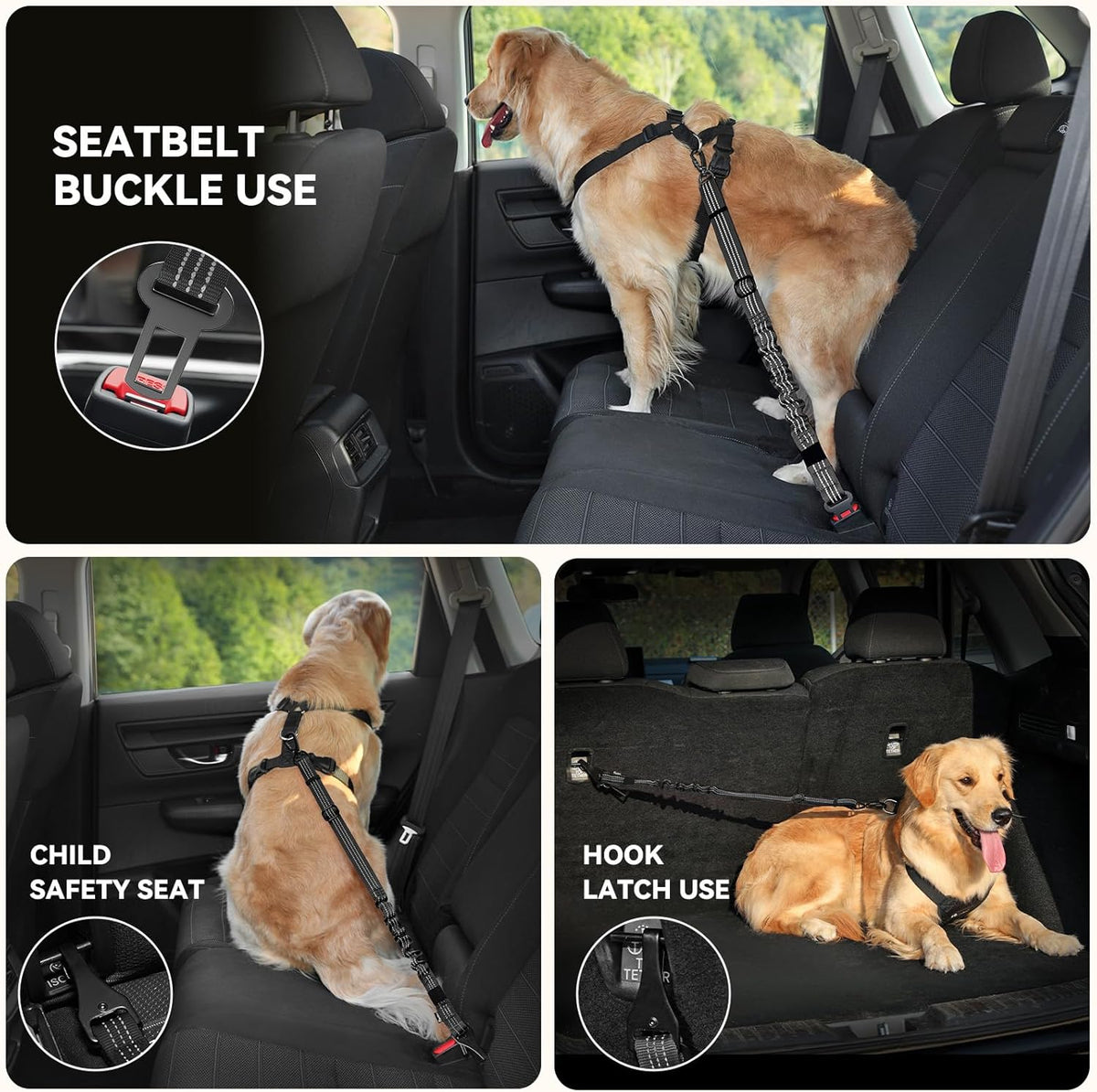 Dog Seat Belt Harness for Car, Dog Car Harness Seatbelt