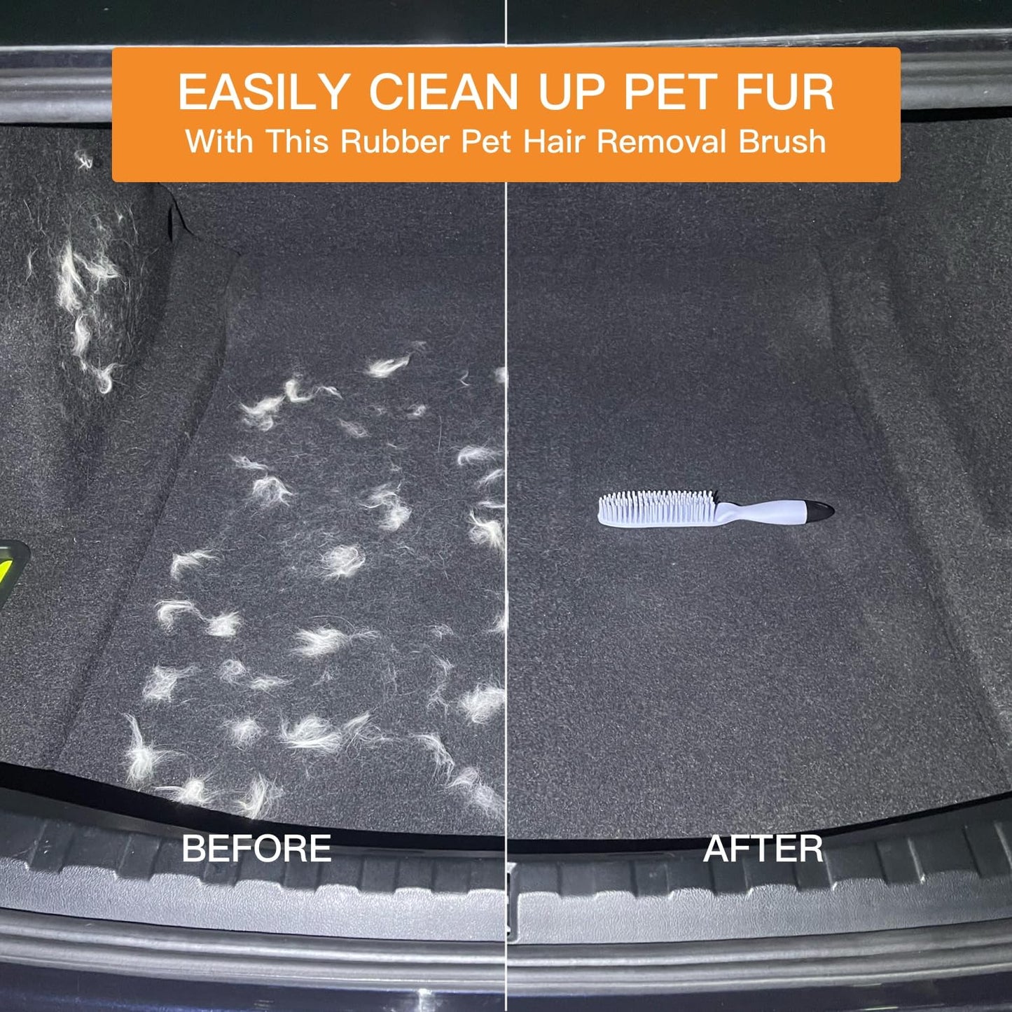Professional Rubber Dog Hair Remover Brush for Car & Home –