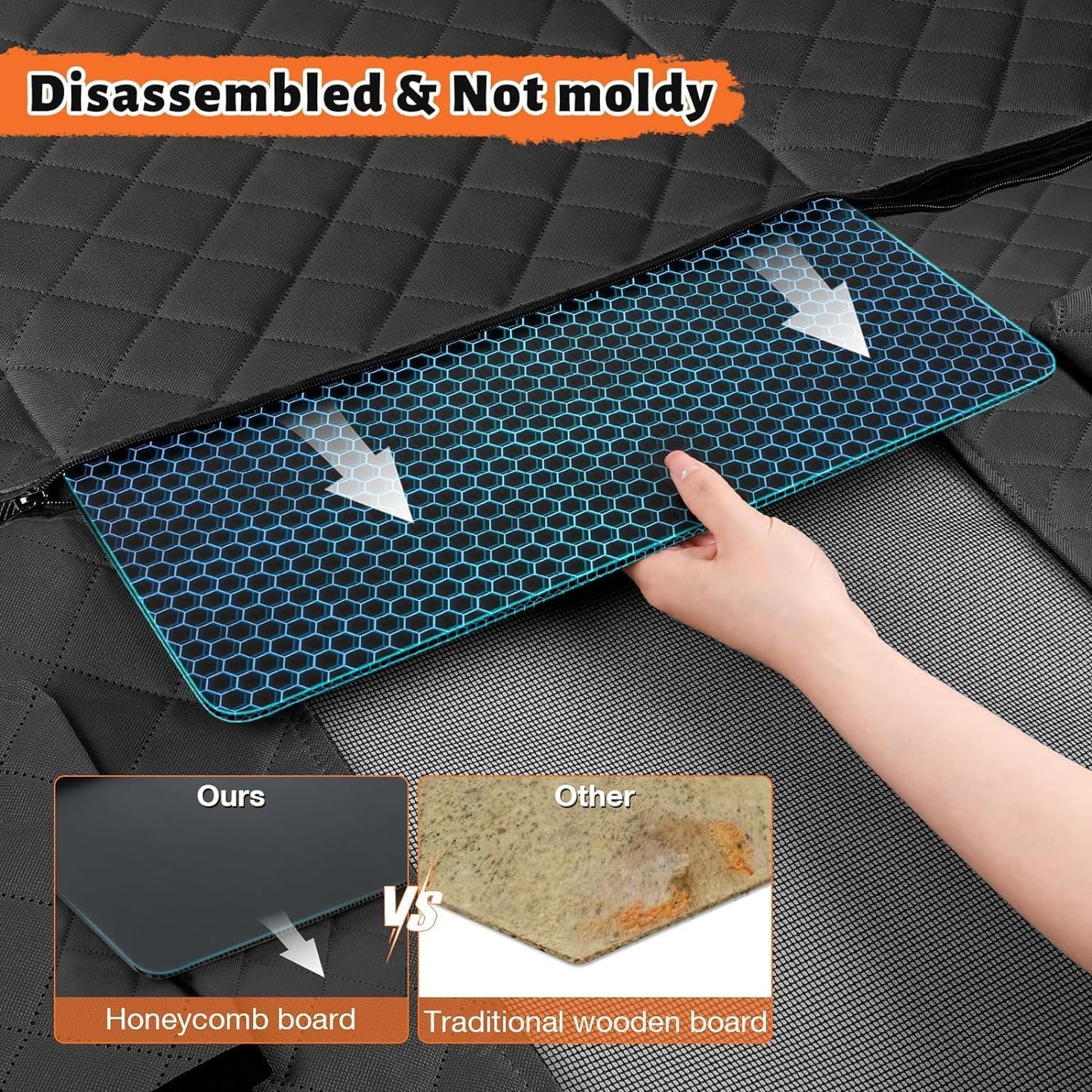 Dog Car Seat Cover for Back Seat, Hard Bottom Back Seat