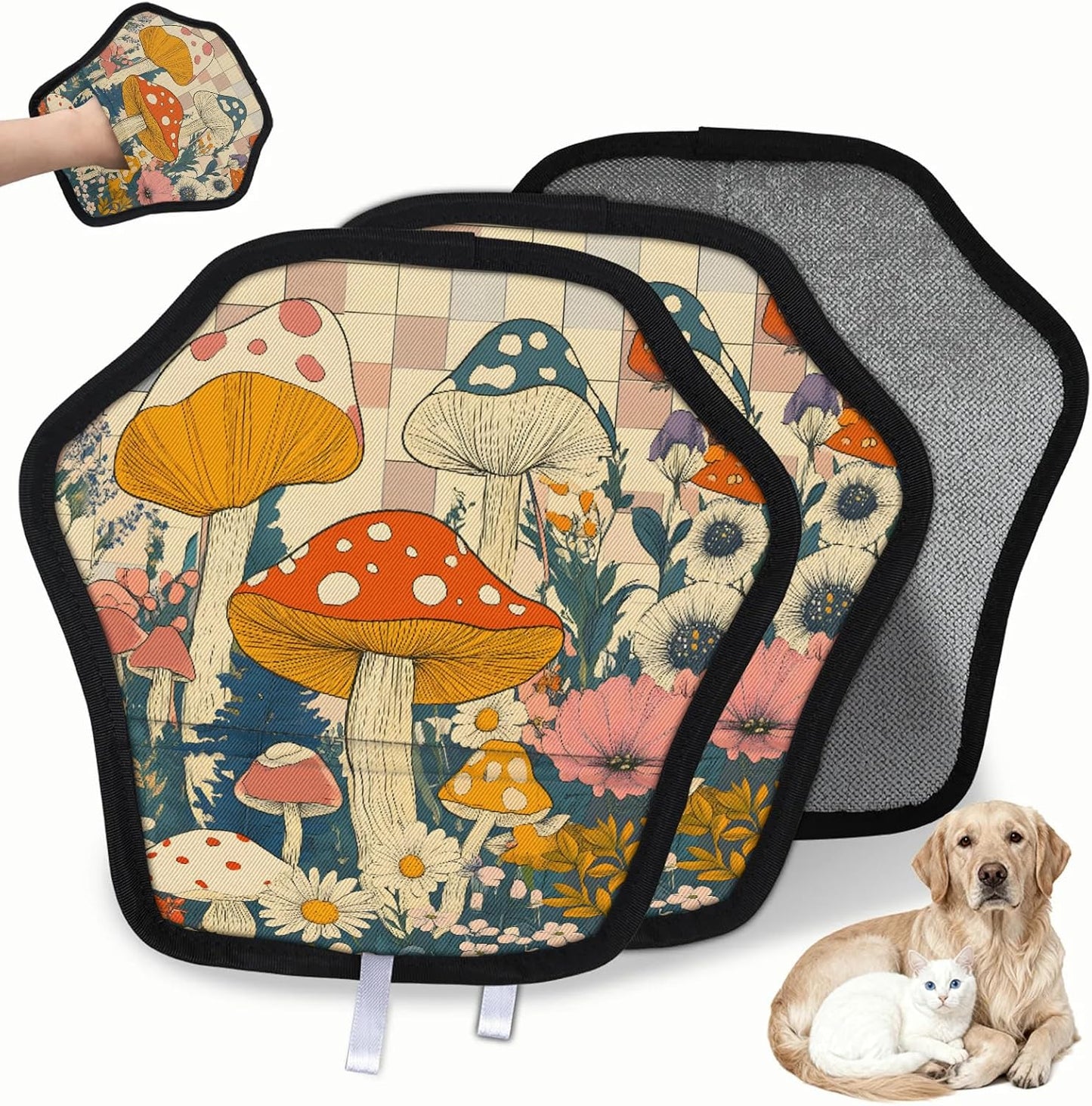 Pet Hair Removal Glove for Dogs Cats Reusable Washable Set