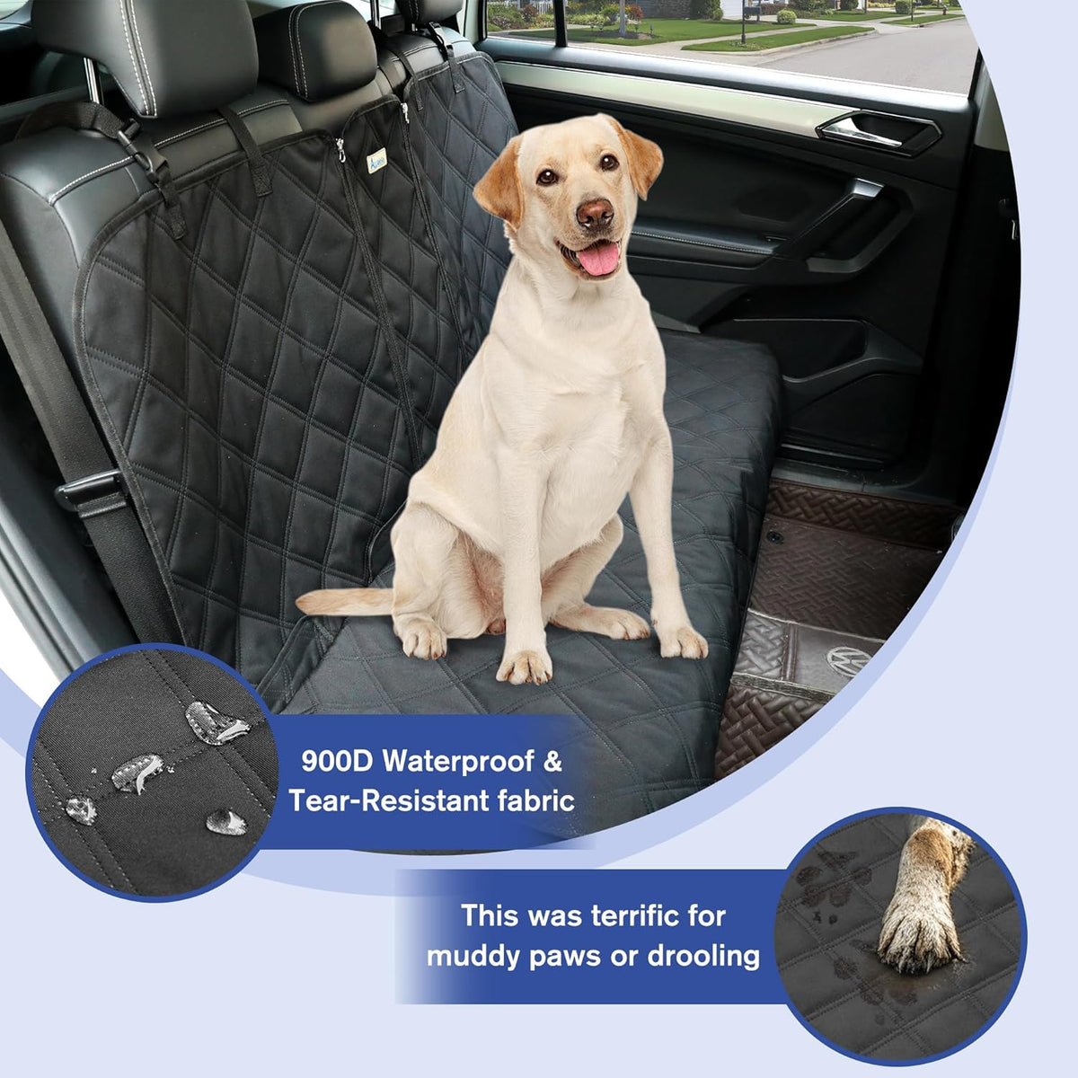 Back Seat Cover for Compact Cars/SUVs Rear Split Bench
