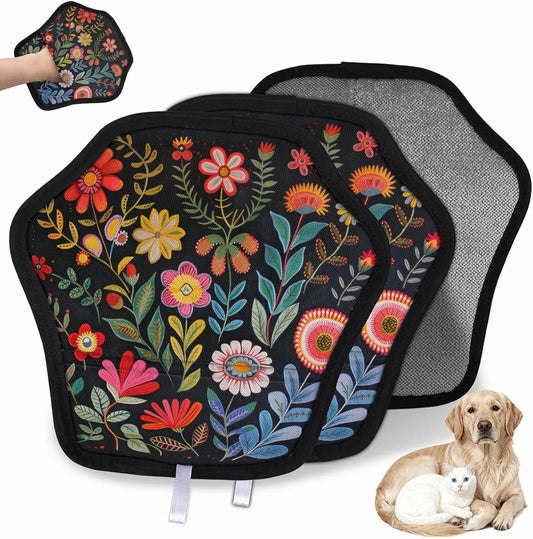 Vintage Boho Floral 2Pcs Electrostatic Reusable Pet Hair