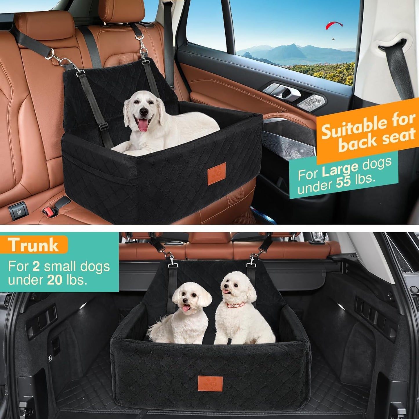 Dog Car Seat for Large Medium Dogs,Portable Washable Pet