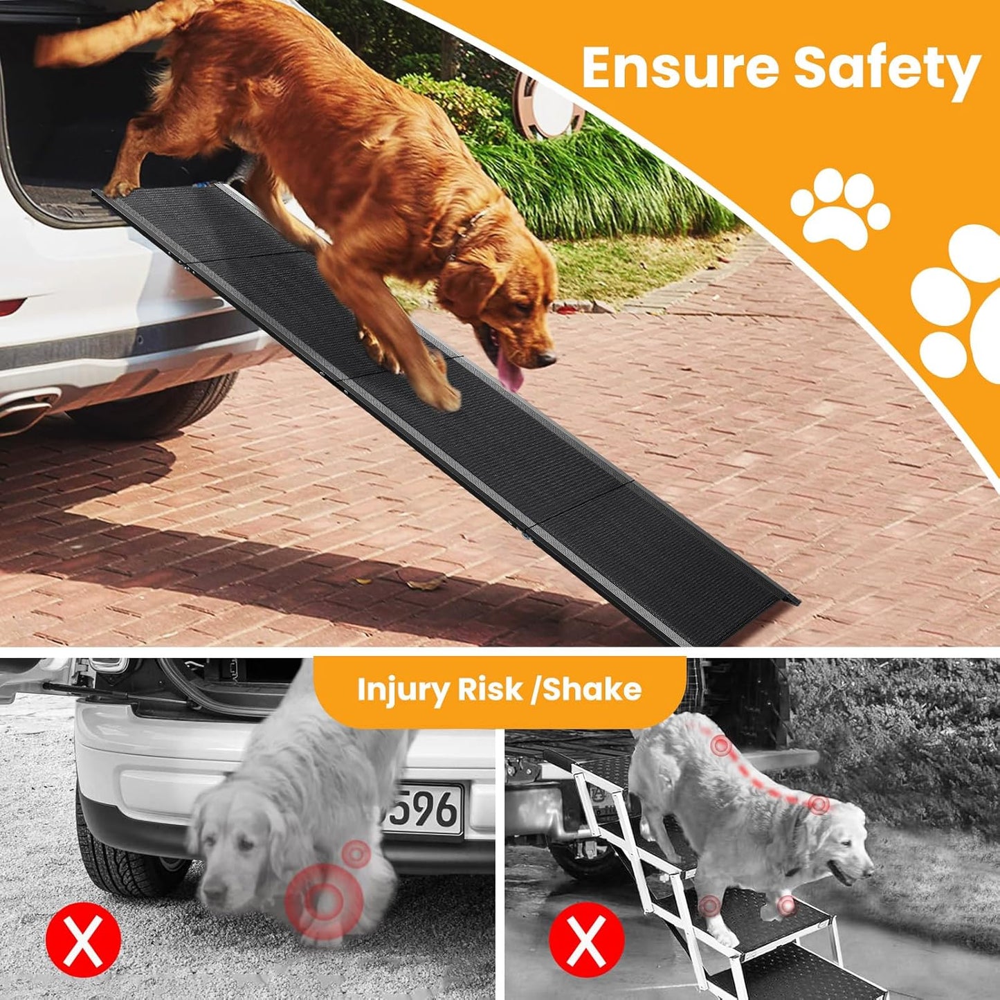 Dog Ramp for Car, 71''x 17'' Pet Ramp for Large Dogs with