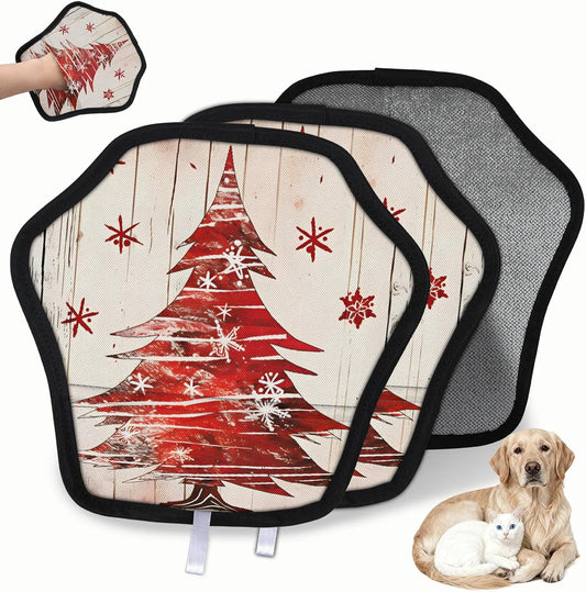 Christmas Pine Tree 2Pcs Electrostatic Reusable Pet Hair
