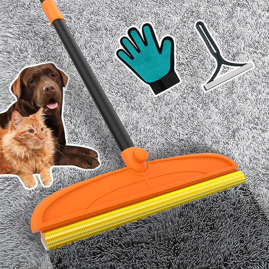 Carpet Rake for Pet Hair Removal, 5FT Reusable Pet Hair