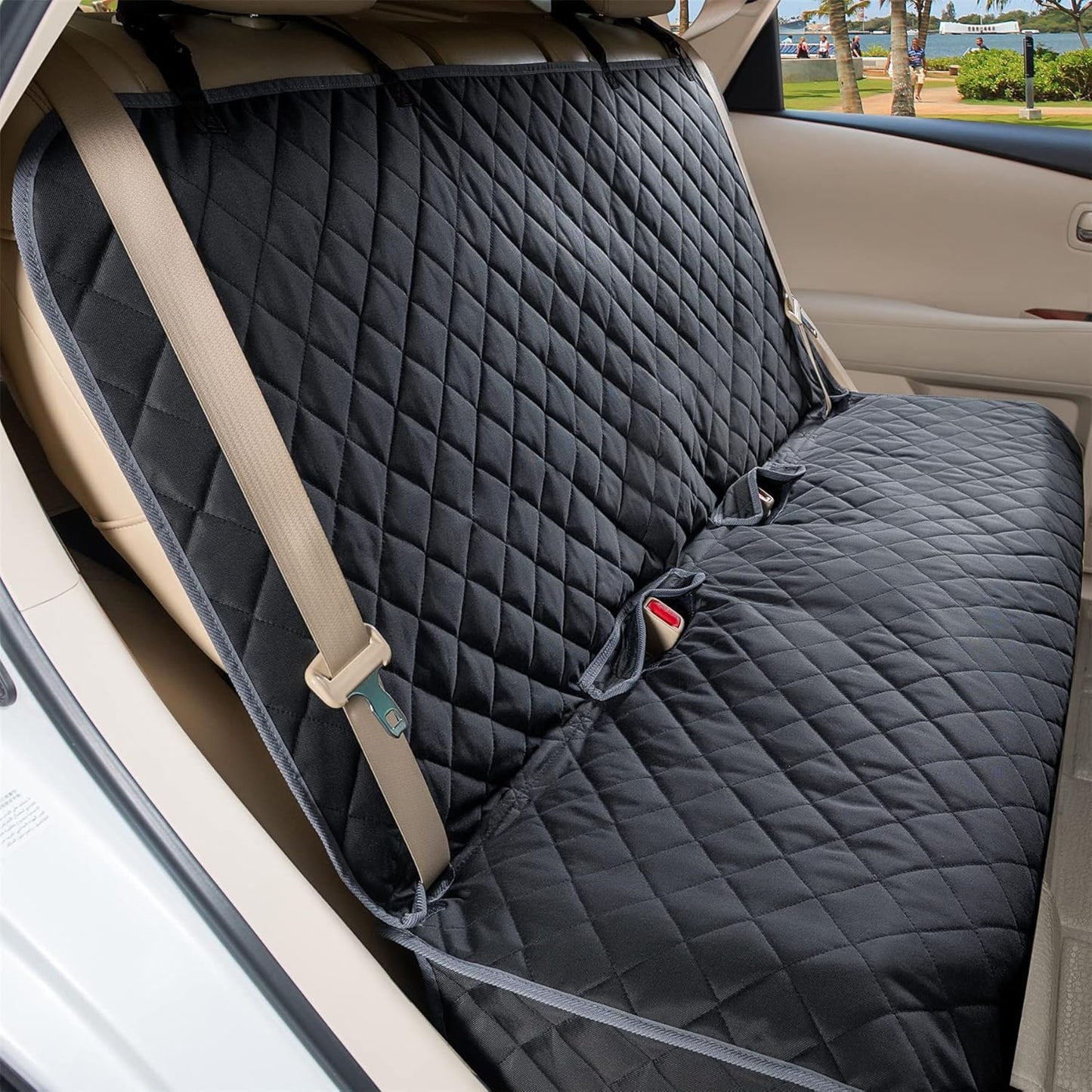 Bench Car Seat Cover Protector - Waterproof, Heavy-Duty and
