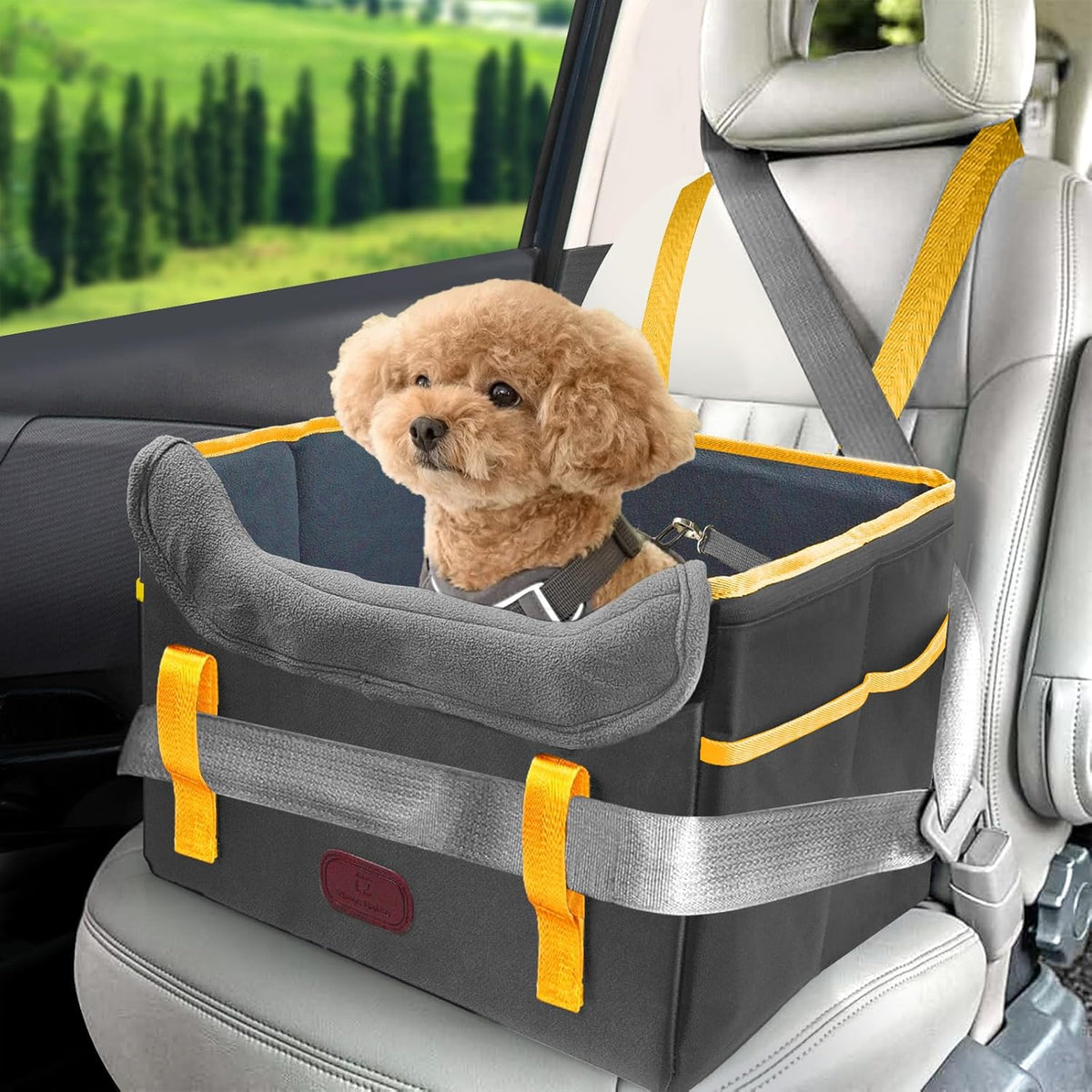 Dog Car Seat for Small Dogs, Fuzzy Dog Car Seat Up to 25lbs