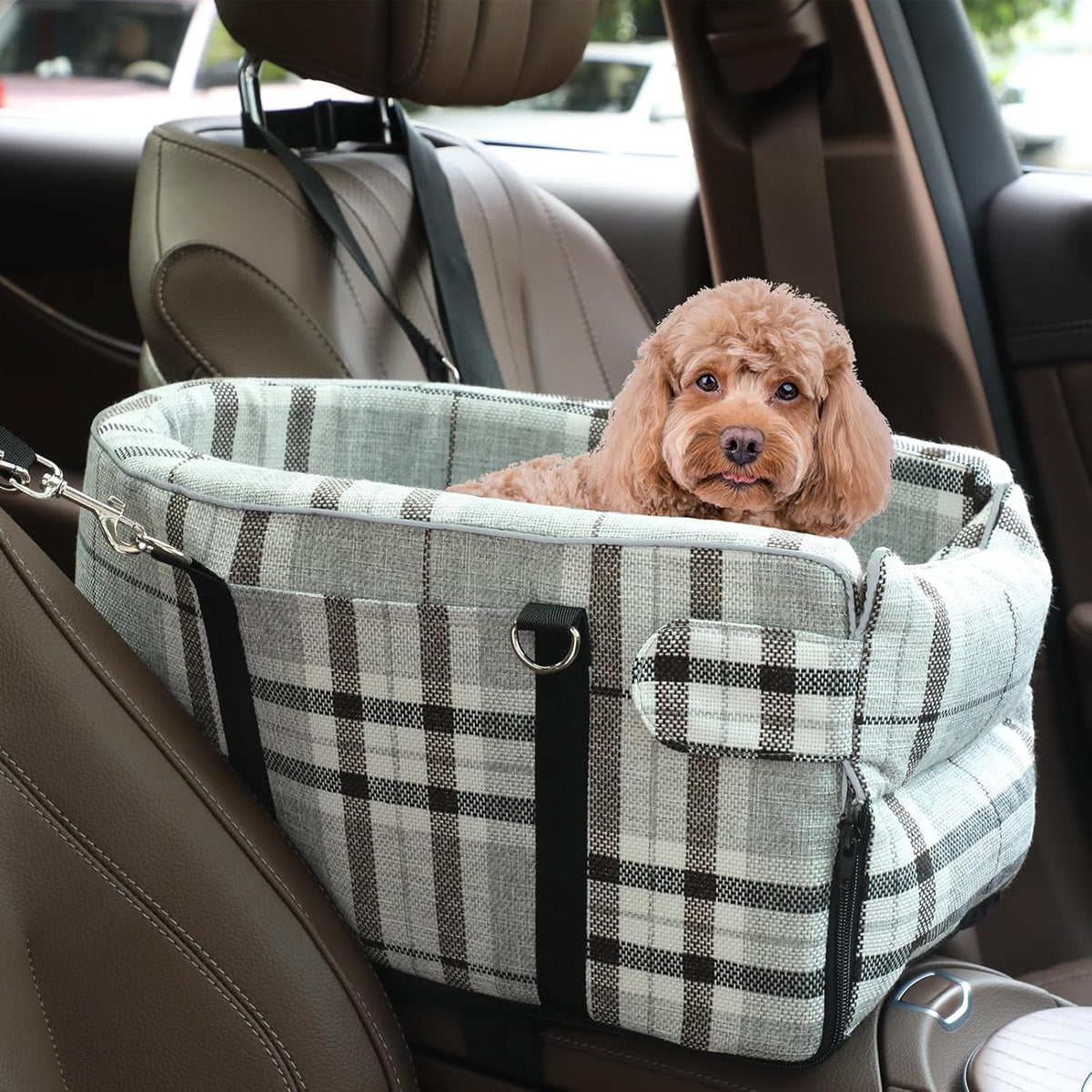 Small Dog Car Seat, Portable Dog Seat with Soft Washable