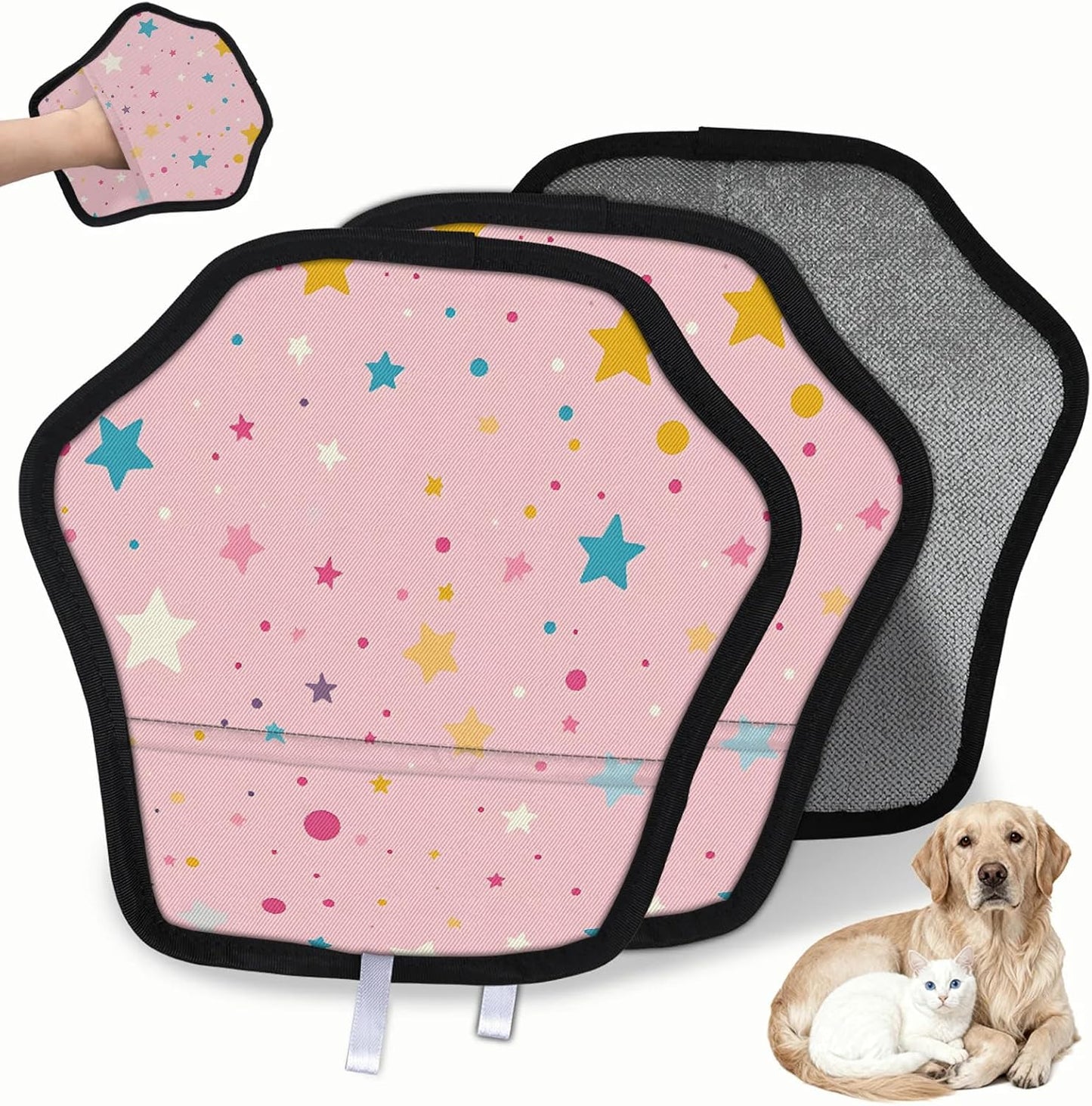 Pet Hair Removal Glove for Dogs Cats Reusable Washable Set