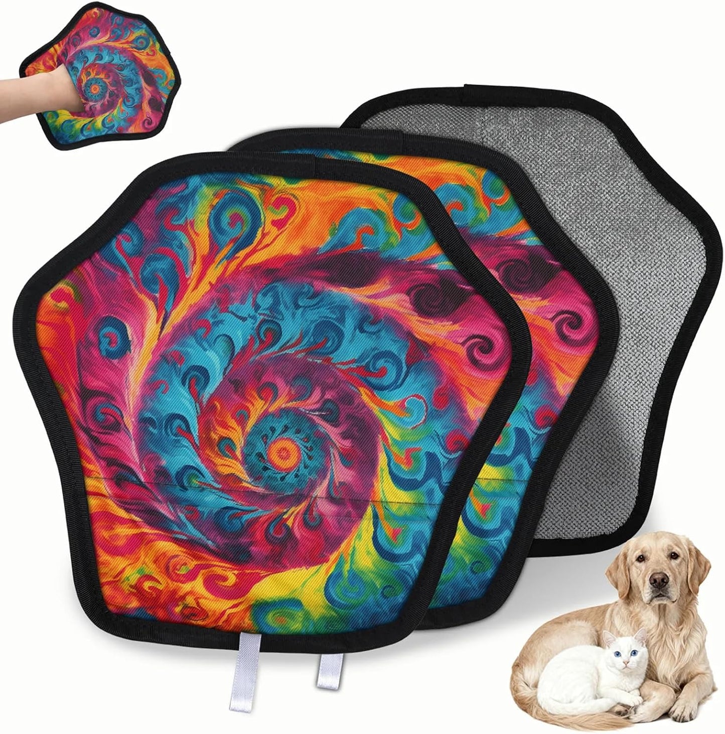 Pet Hair Removal Glove for Dogs Cats Reusable Washable Set