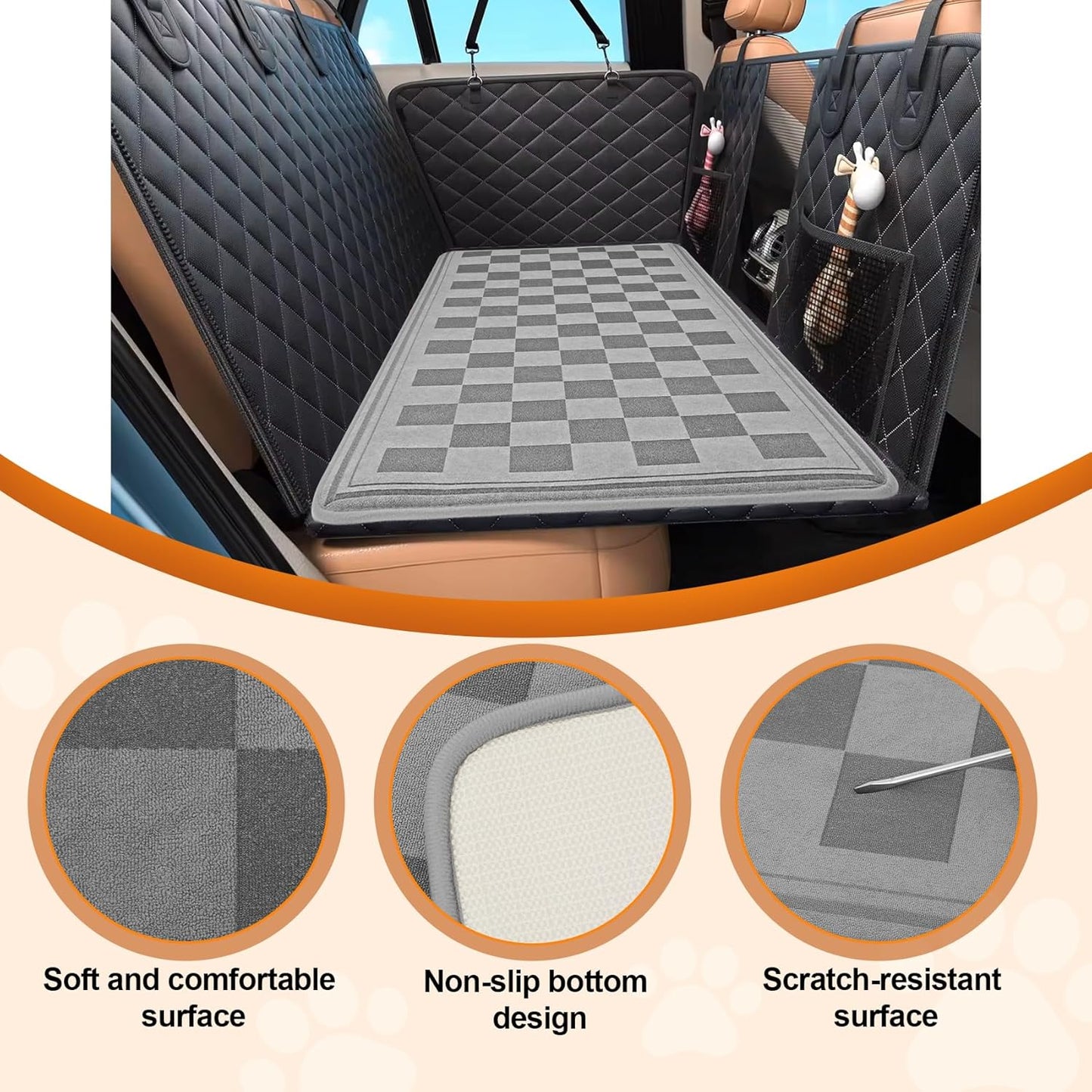 Backseat Pet Bed Mat,Dog Bed for Car Back Seat,54 * 24.8in