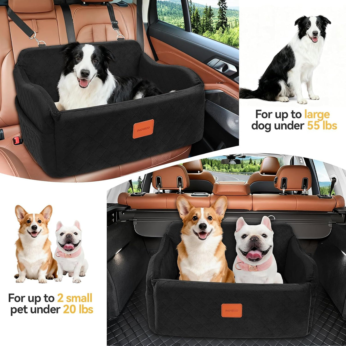 Dog Car Seat for Medium/Large Dogs, Memory Foam Pet Booster