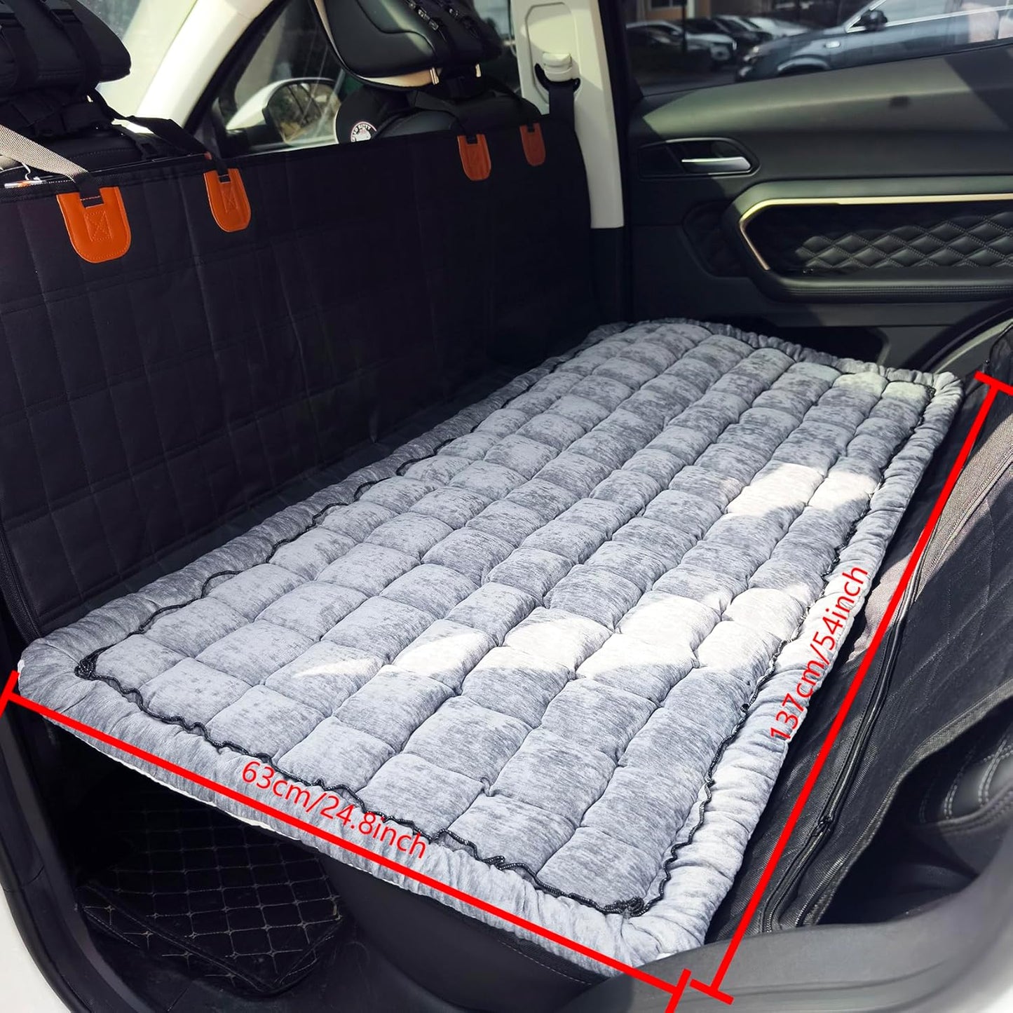 Backseat Pet Bed Mat, Truck Plaid Dog Bed for Car Back