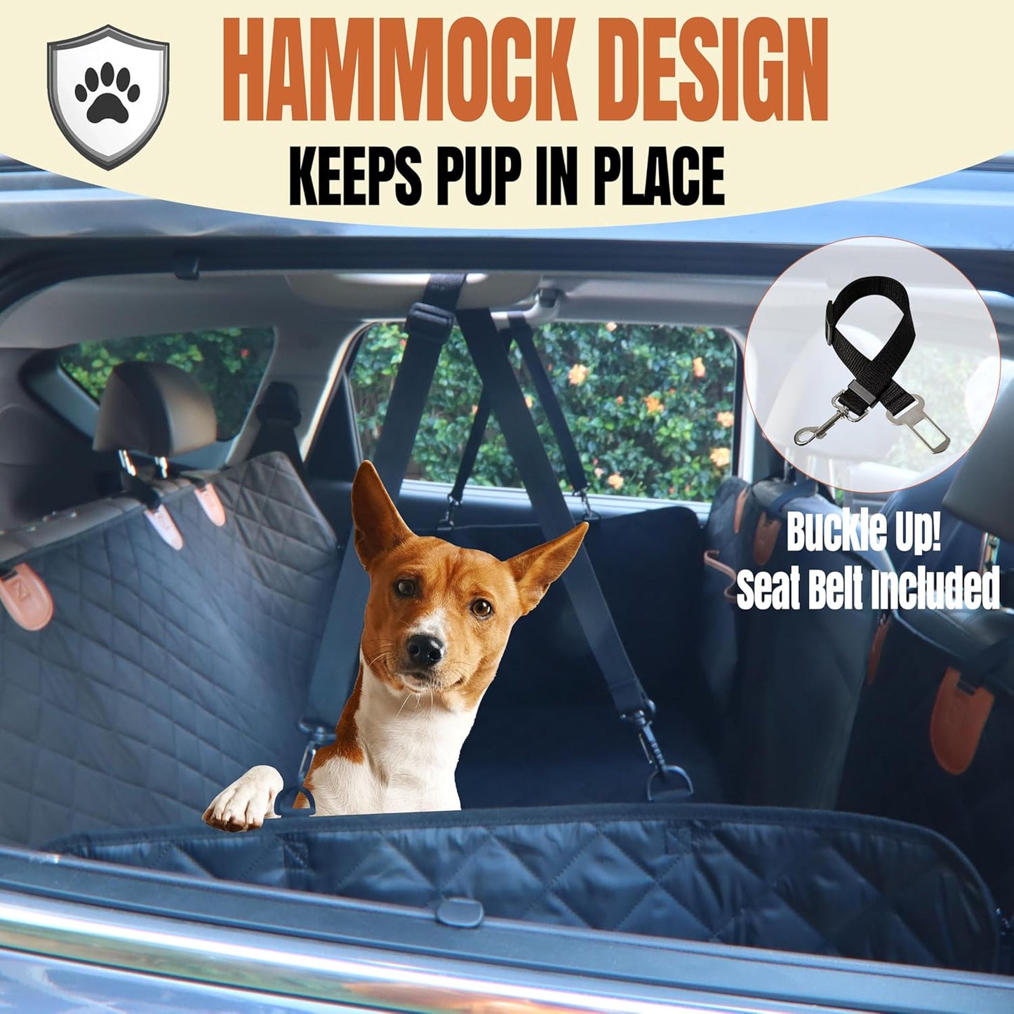 Back Seat Extender for Dogs, Hard Bottom Car Seat Cover for