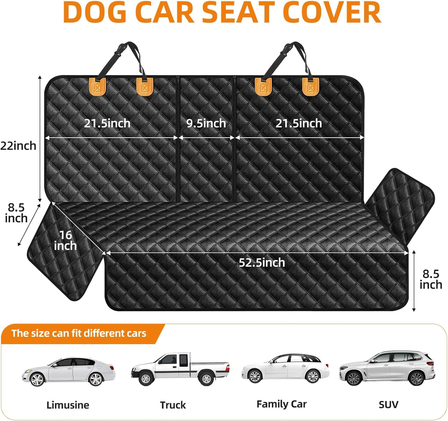 Dog Car Seat Cover for Back Seat - Waterproof and