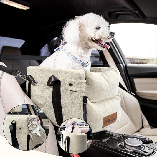Center Console Dog Car Seat for Small Dogs and Puppies