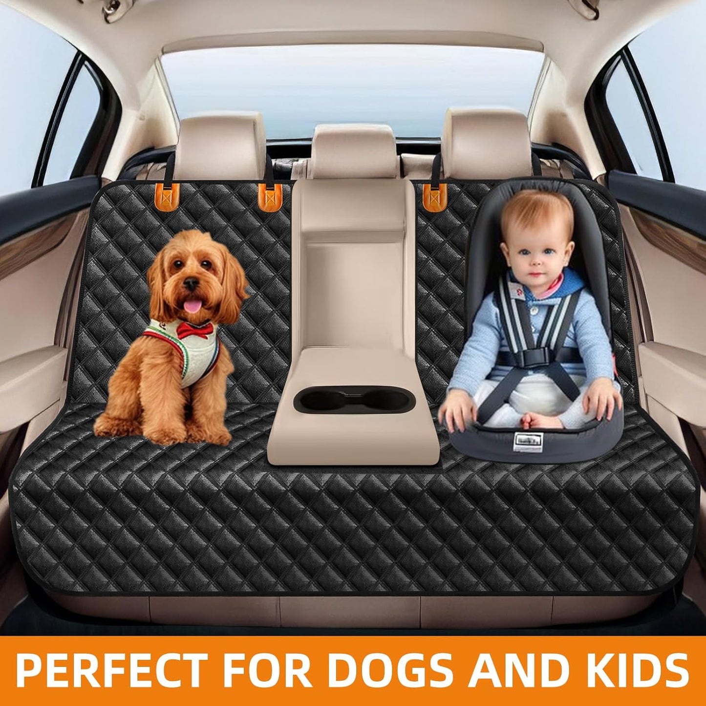 Dog Car Seat Cover for Back Seat - Waterproof and