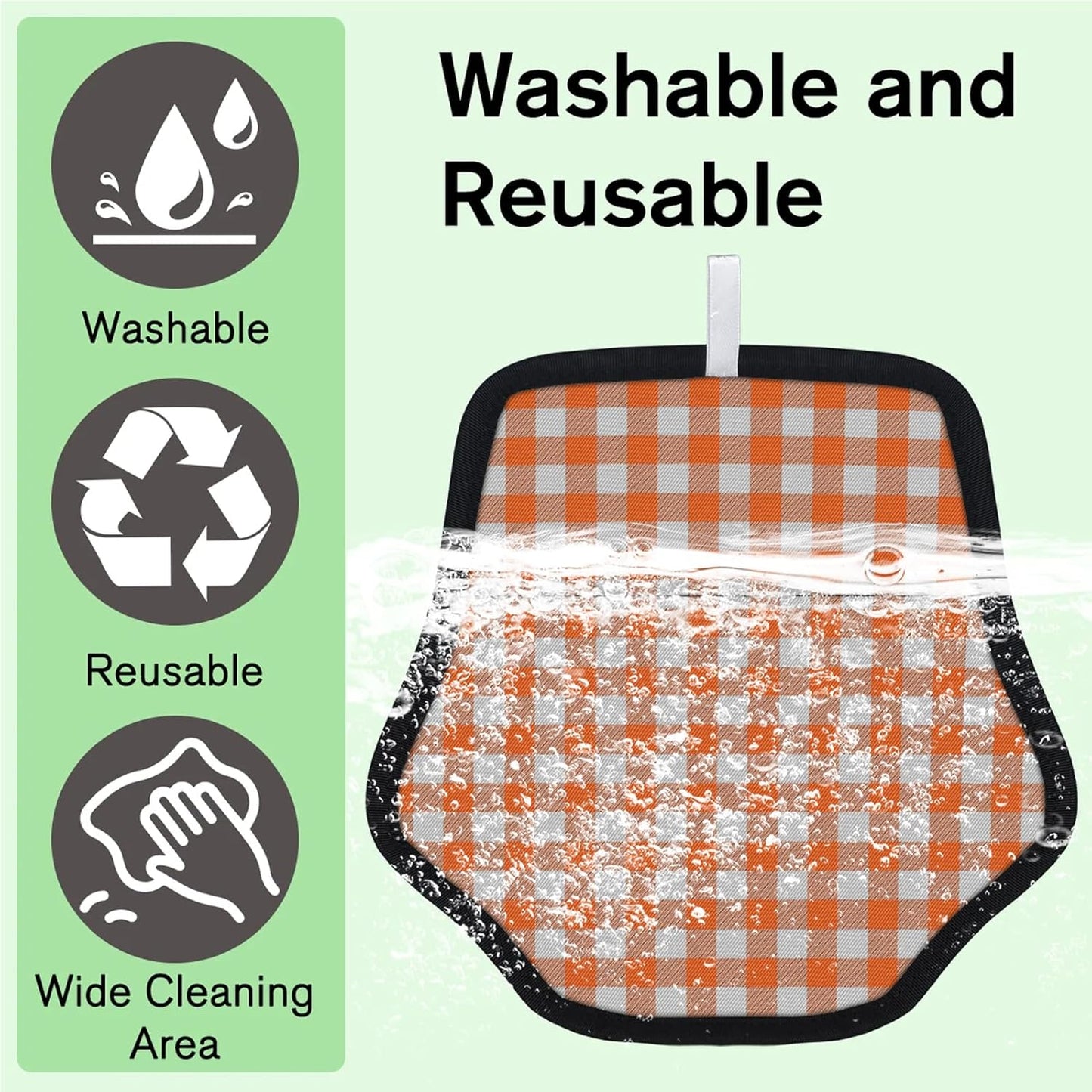 Orange Checkered 2Pcs Electrostatic Reusable Pet Hair