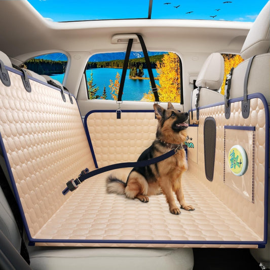Hard Bottom Car Seat Cover for Dogs, 2025 Upgraded Leather