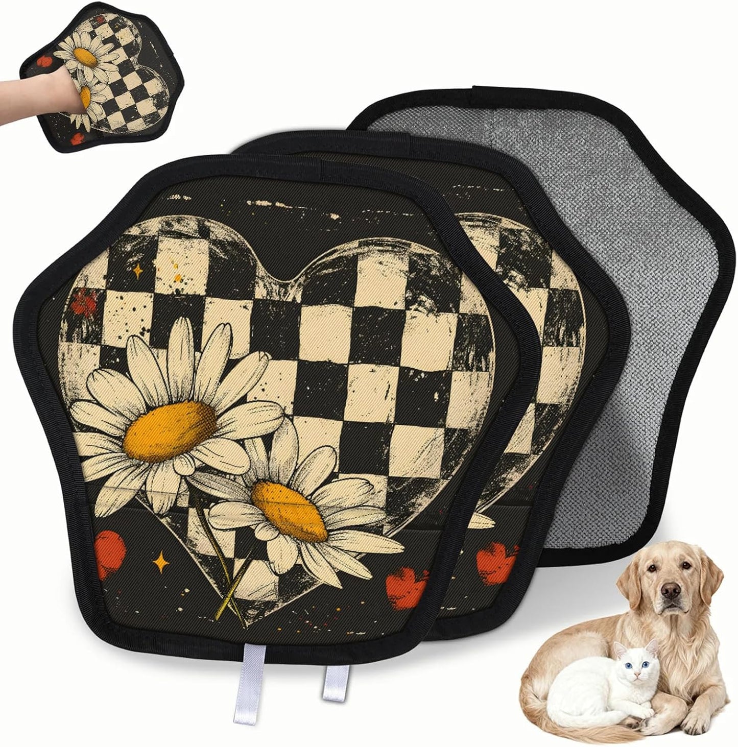Pet Hair Removal Glove for Dogs Cats Reusable Washable Set