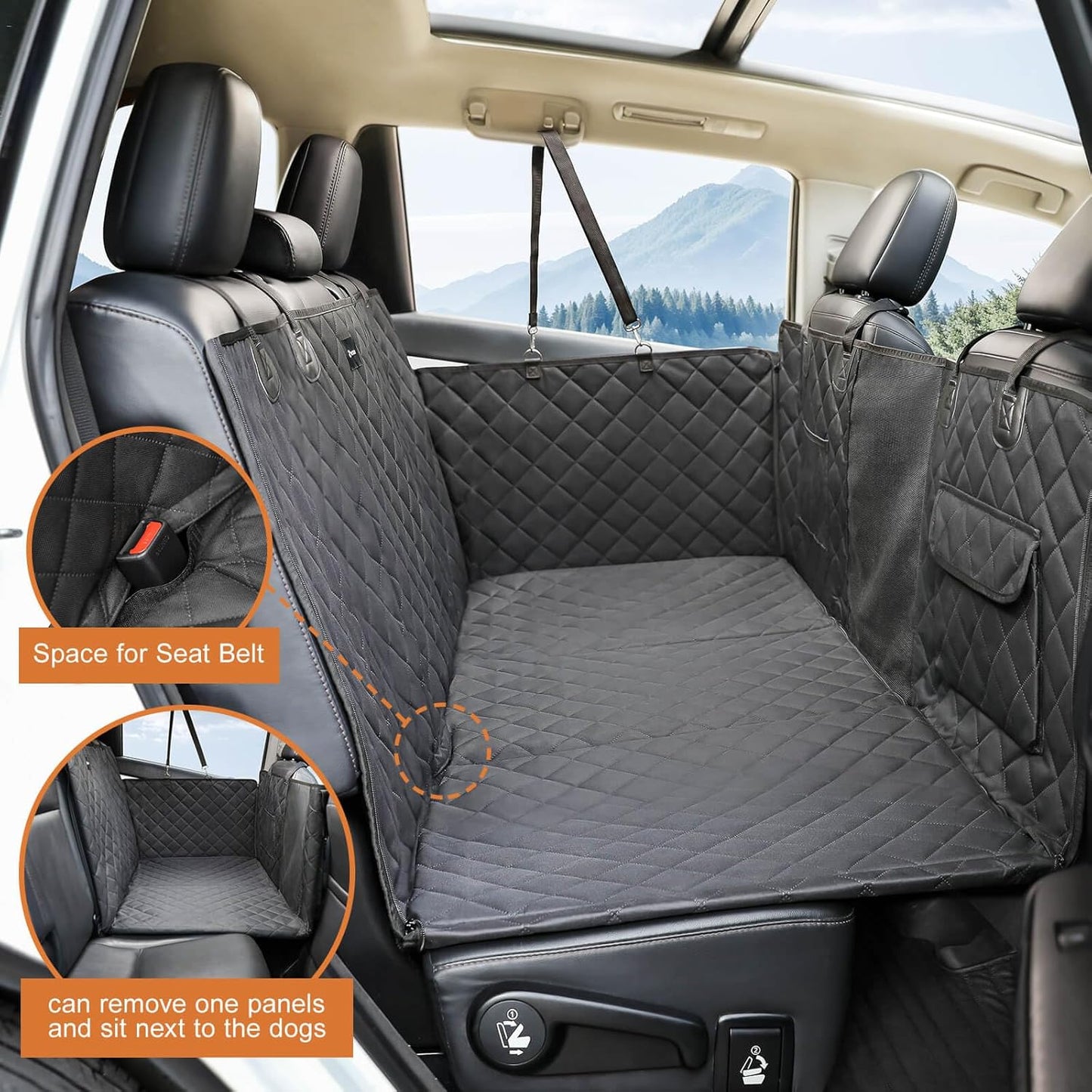 Back Seat Extender for Dogs, Support 420lbs - Detachable