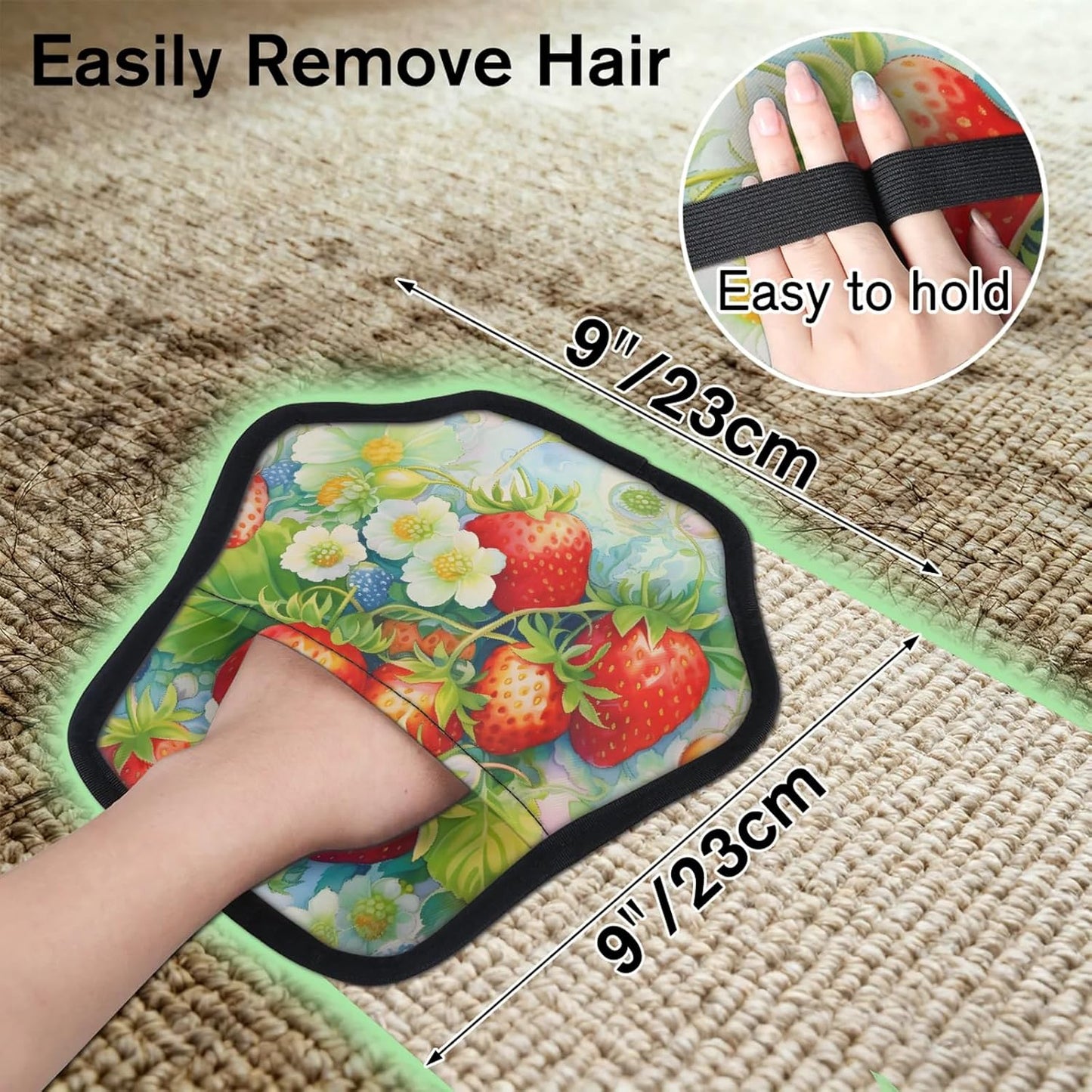Strawberry Print 2Pcs Electrostatic Reusable Pet Hair