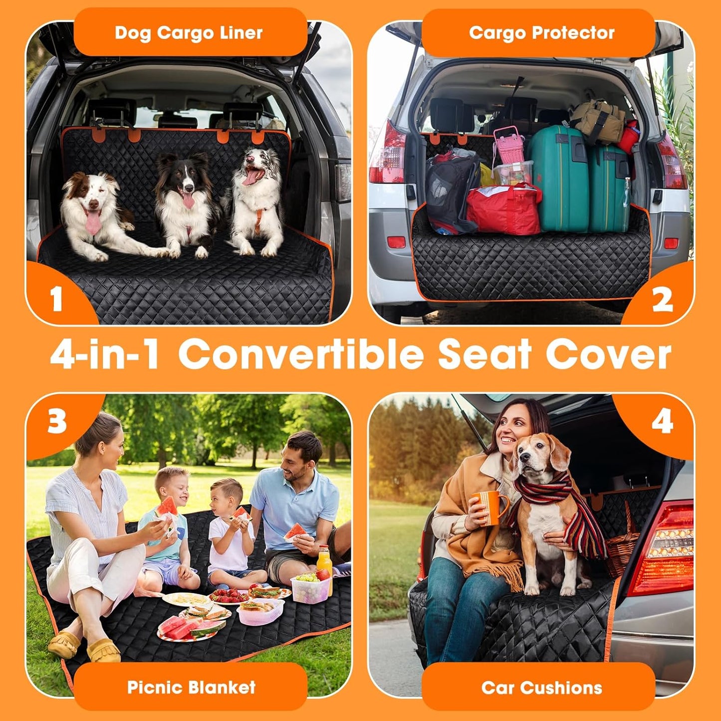 SUV Cargo Liner for Dogs, Waterproof Cargo Liner for SUV