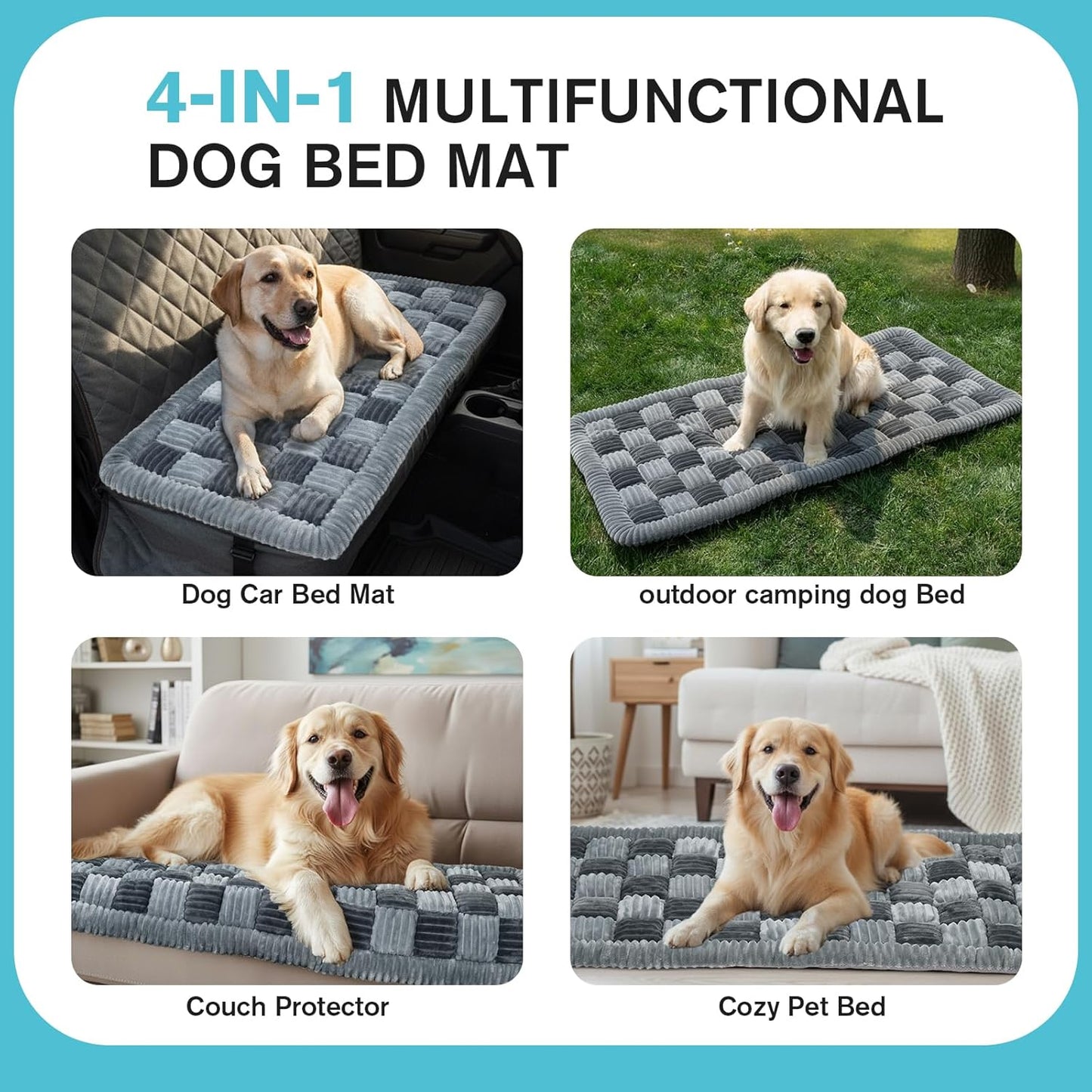 Dog Bed for Car Back Seat - Non-Slip, Washable Dog Mat for