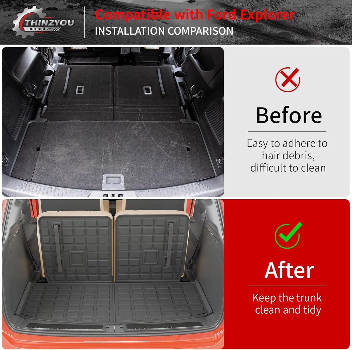 Cargo Mat Compatible with 2020-2025 2026 Ford Explorer