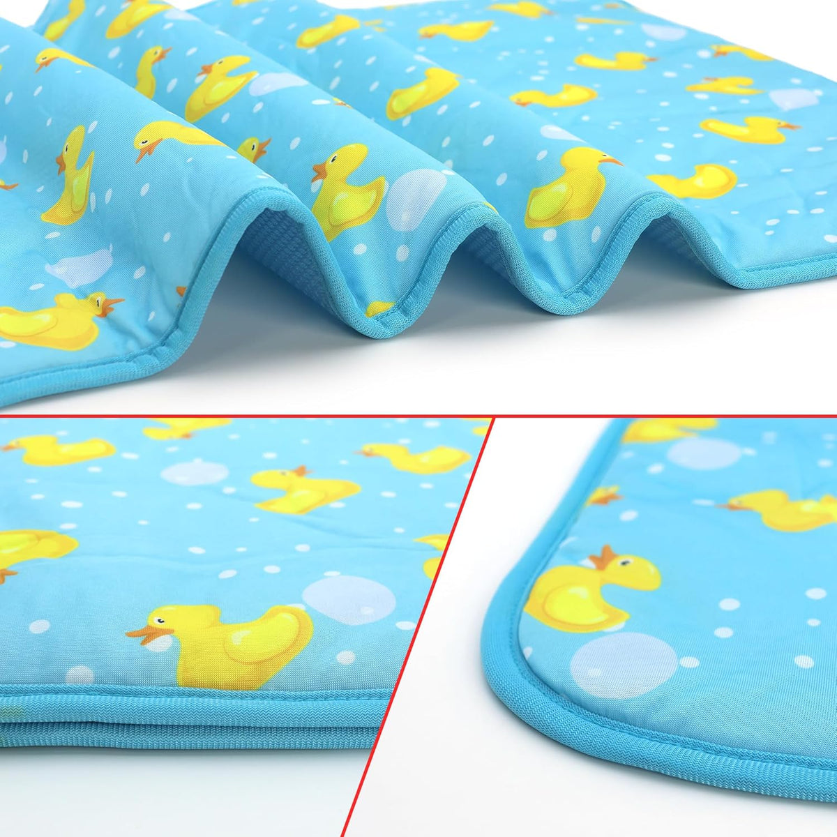 NACOCO Summer Pet Cooling Mat - Cat Dog Cushion Pad Sleeping Cool Ducks Comfortable Soft for Pets Kids and Adults(Blue Duck, S)