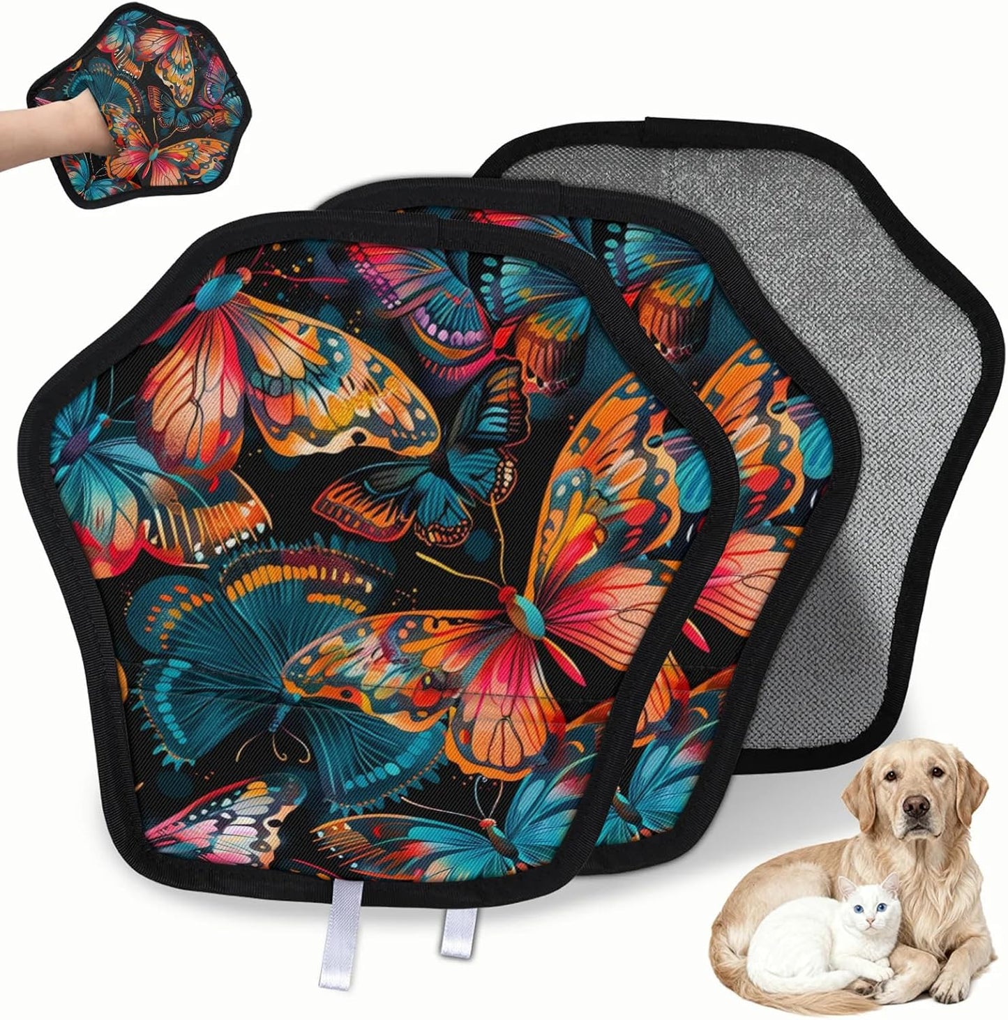 Colorful Butterfly 2Pcs Electrostatic Reusable Pet Hair
