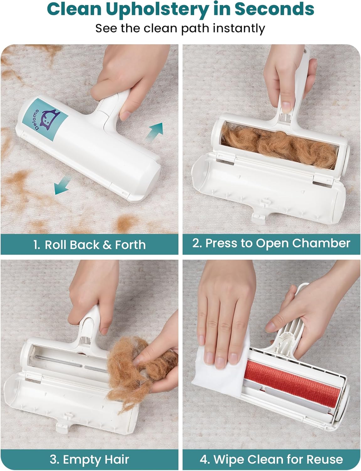 Pet Hair Remover Roller: Reusable Lint Roller with Large